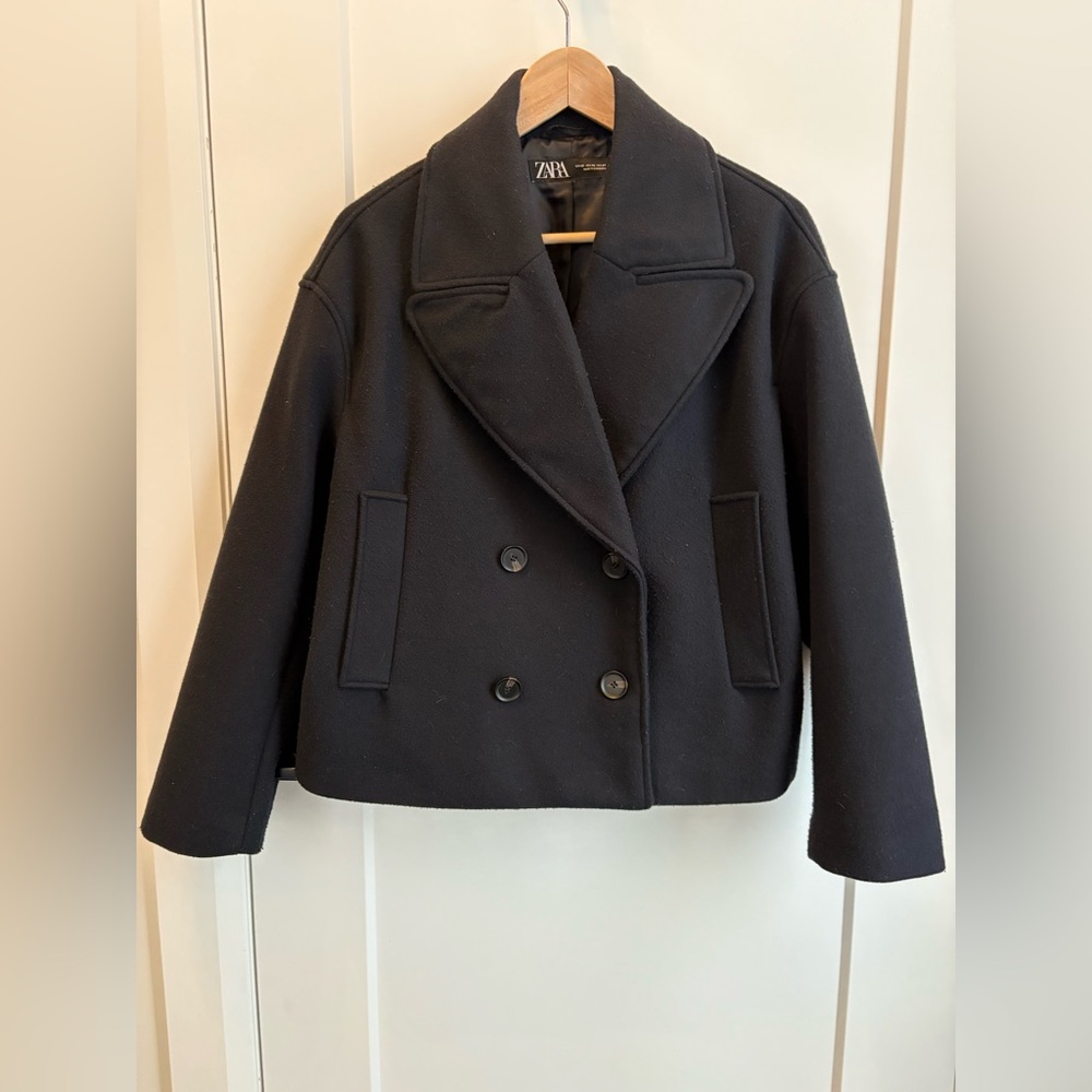 Cropped loose fit Peacoat